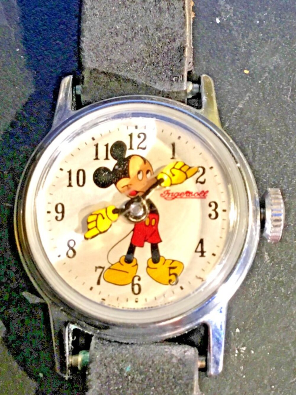 Vintage 1970s Disney Ingersoll Mickey Mouse Mechanical Watch Working